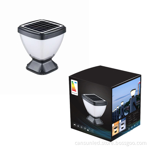 IP65 Waterproof 275mm Pillar Base Solar Light - 15W LED Outdoor Garden Light for Villa Gate
